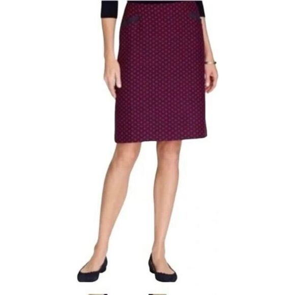 ✨Talbots Red and Navy Dot Wool Sz 10 Mini Skirt✨ - Picture 1 of 6